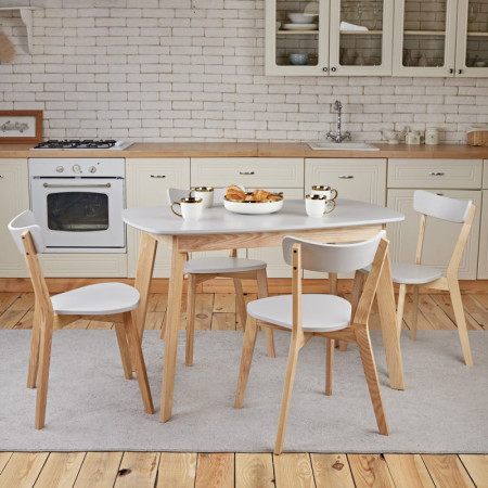 Кухонный комплект Ont- Винцензо 120 серый стол + 4 Стула Вито