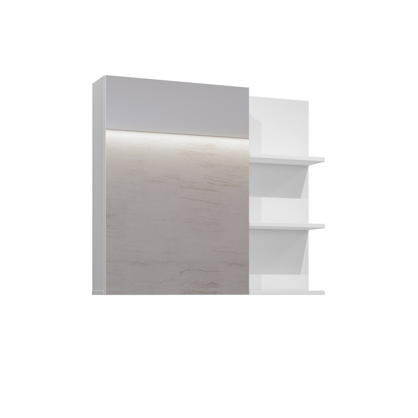 Шкаф настенный на 1 дверь с зеркалом для ванной Helvetia IRVINE 309WNP20 (белый)