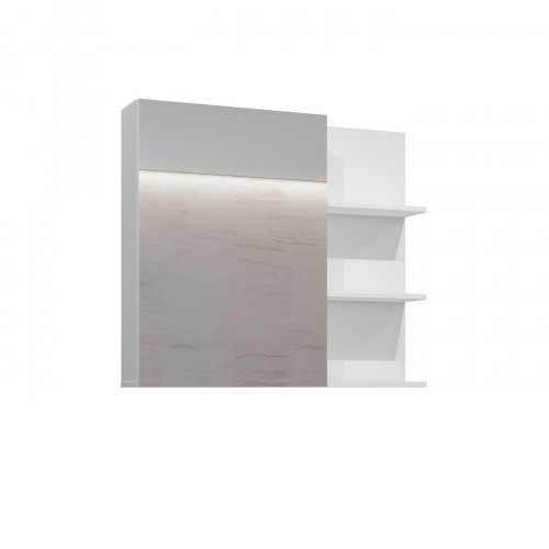 Шкаф настенный на 1 дверь с зеркалом для ванной Helvetia IRVINE 309WNP20 (белый)