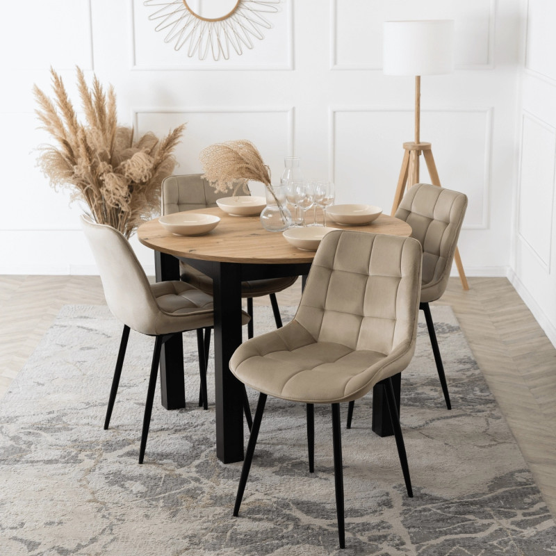 Стул обеденный MEBEL ELITE CHRIS бежевый велюр