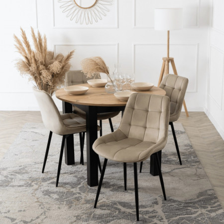 Стул обеденный MEBEL ELITE CHRIS бежевый велюр