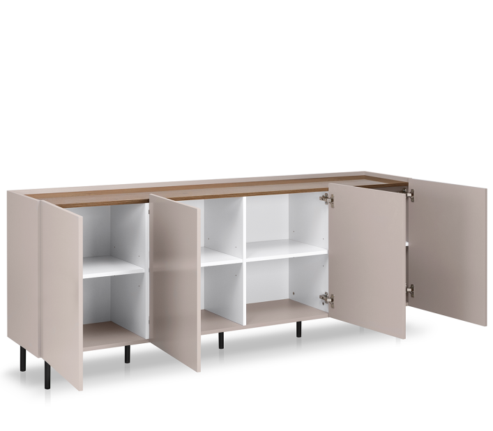 Комод MRK- Нео 4дв 2,0 м Глянец дуб Ливорно/ супермат Тоффи  