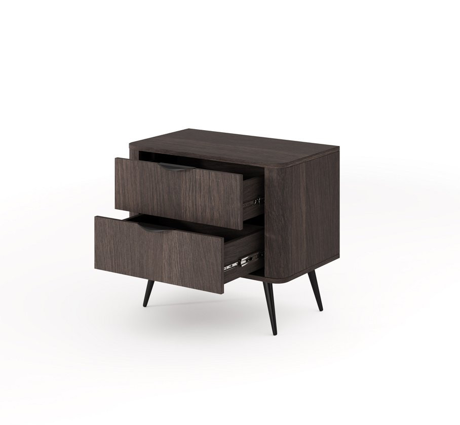 Тумба прикроватная Perfect home Veris 2S/63 (дуб дунин / черный)