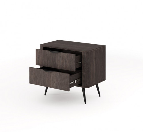 Тумба прикроватная Perfect home Veris 2S/63 (дуб дунин / черный)