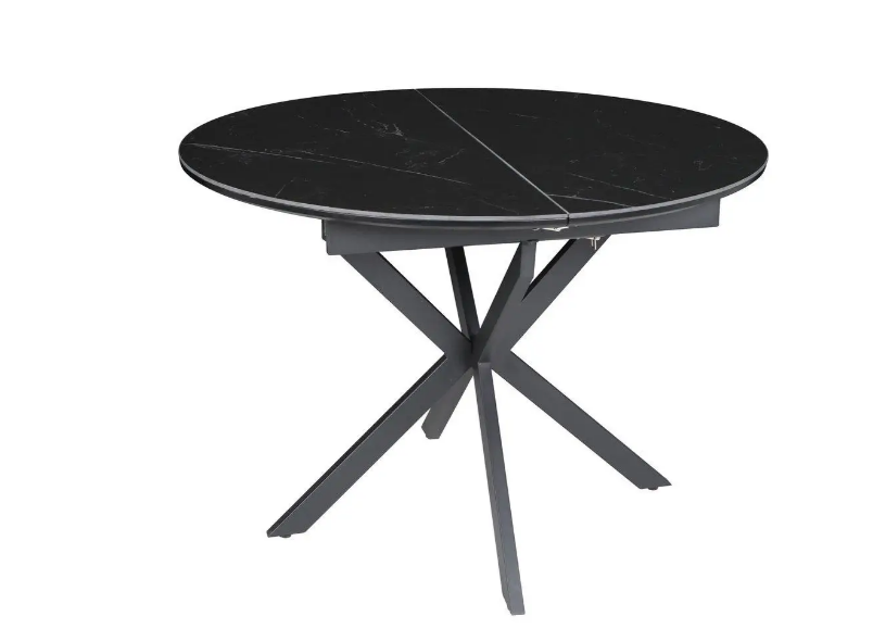 Стол раскладной INI- GENEWA CERAMIC 105(140)*105 черный
