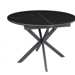 Стол раскладной INI- GENEWA CERAMIC 105(140)*105 черный