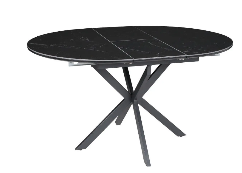 Стол раскладной INI- GENEWA CERAMIC 105(140)*105 черный