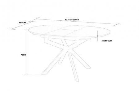 Стол раскладной INI- GENEWA CERAMIC 105(140)*105 черный