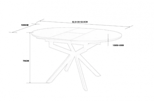 Стол раскладной INI- GENEWA CERAMIC 105(140)*105 черный