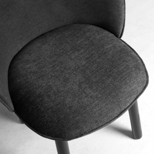 Стул обеденный LVK- Stitch comfort массив ясеня черный ткань (Superior 19)