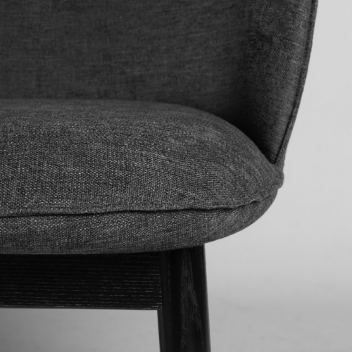 Стул обеденный LVK- Stitch comfort массив ясеня черный ткань (Superior 19)