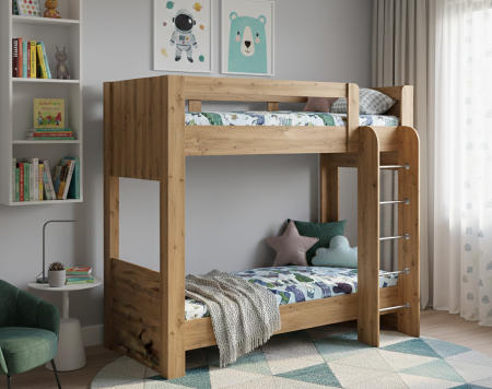 Кровать двухэтажная разборная с ламелями на деревянной основе KOD- Тандем 1