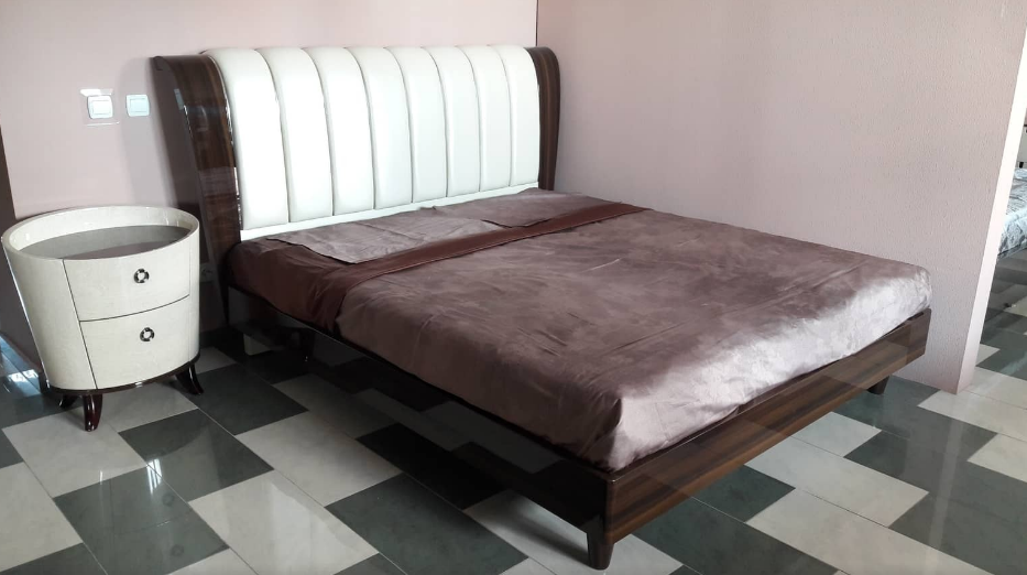 Кровать 180 см SMS- PALERMO орех/беж