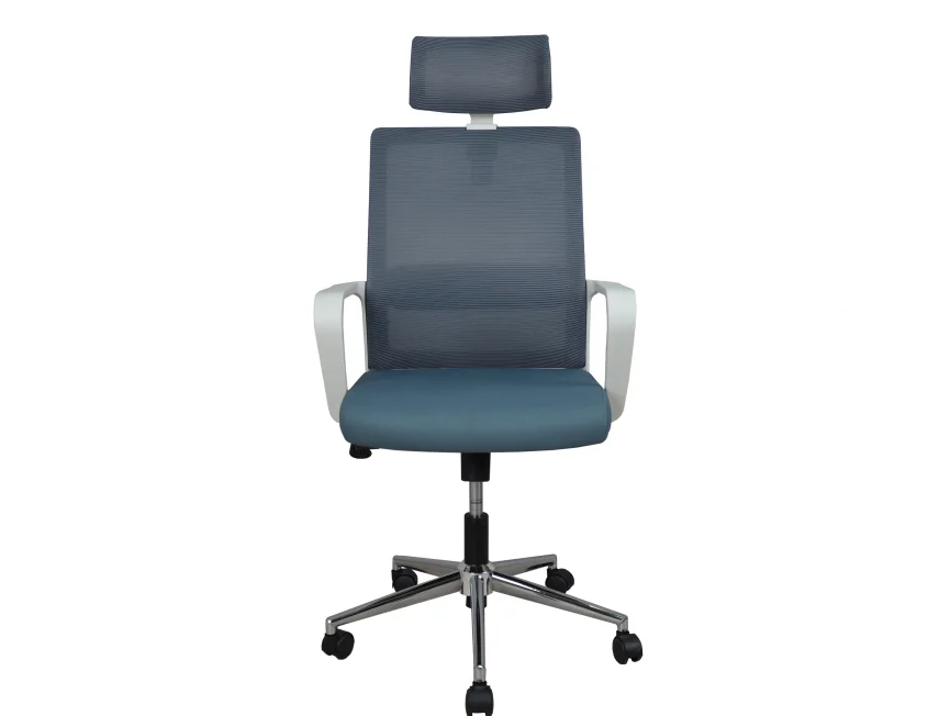 Кресло офисное поворотное INI-  WIND серое/серое/белый каркас  