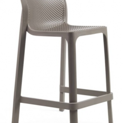 Полубарный стул из полипропилена Nardi DEI- Net Stool Mini (бирюзовый/коричневый)