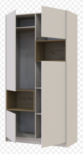 Шкаф для одежды с нишей DRS- Дейл Графит, Кашемир/ Дуб Эвок 115,2х52х220 (2ДСП)