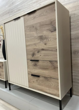 Комод высокий Perfect Home Рейв / Rave 2-дверный с 2 ​​ящиками 2D2S/104 Беж/викинг