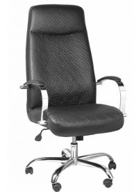 Кресло для руководителя BRS- Сhief Black Zigzag/Pine Chrome CF-06