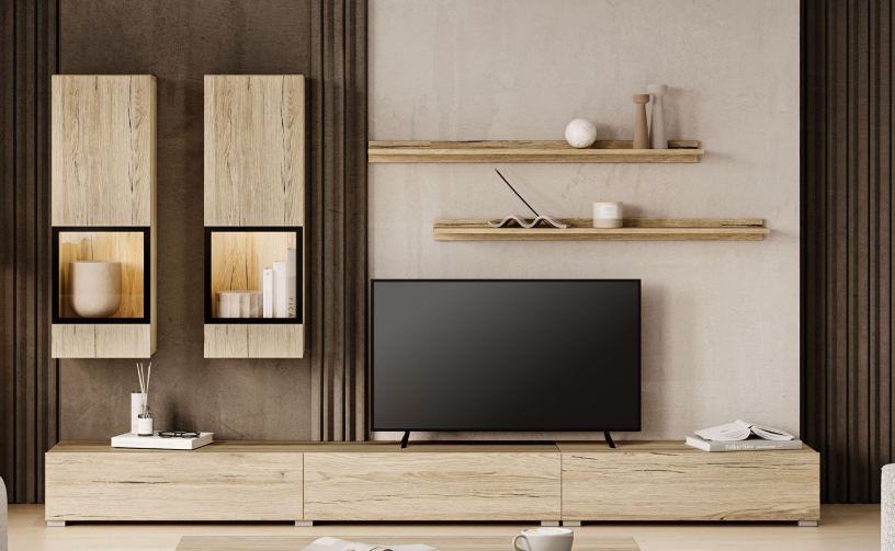 Стенка в гостиную Helvetia BAROS (сан ремо светлый)