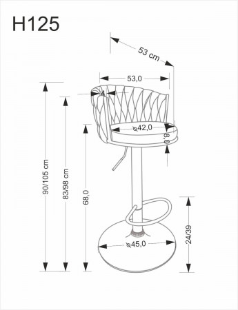 Стул барный поворотный HALMAR H-125 (черный/бежевый)