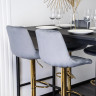 Барный стул Ont- Arcos велюр серый / золотая опора