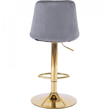 Барный стул Ont- Arcos велюр серый / золотая опора