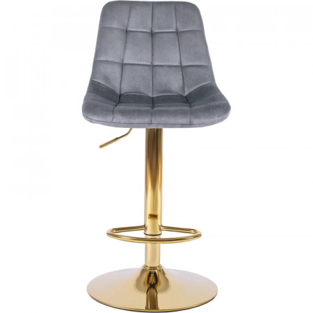Барный стул Ont- Arcos велюр серый / золотая опора