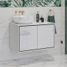 Тумба под раковину на 2 двери для ванной Helvetia IRVINE 309WNP58 (белый/черный/белый глянец)