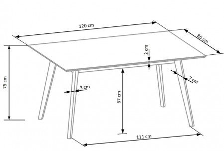 Комплект обеденный PL- HALMAR CORDOBA (стол + 4 стула)
