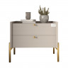 Тумба прикроватная Wood с двумя ящиками Кашемир 50х40х44см (золотые ножки) (LION-041355) ТОП
