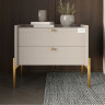 Тумба прикроватная Wood с двумя ящиками Кашемир 50х40х44см (золотые ножки) (LION-041355) ТОП