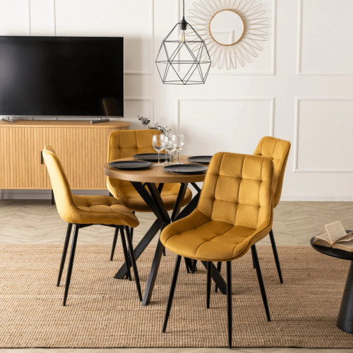Стул обеденный MEBEL ELITE CHRIS горчичный велюр