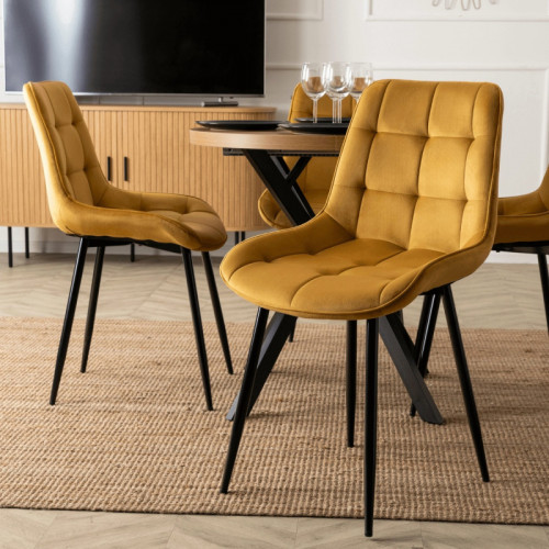 Стул обеденный MEBEL ELITE CHRIS горчичный велюр