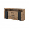 Комод на 2 двери и 3 ящика в гостиную Helvetia ROGER 22N2ZH25 (дуб вотан/черный матовый)