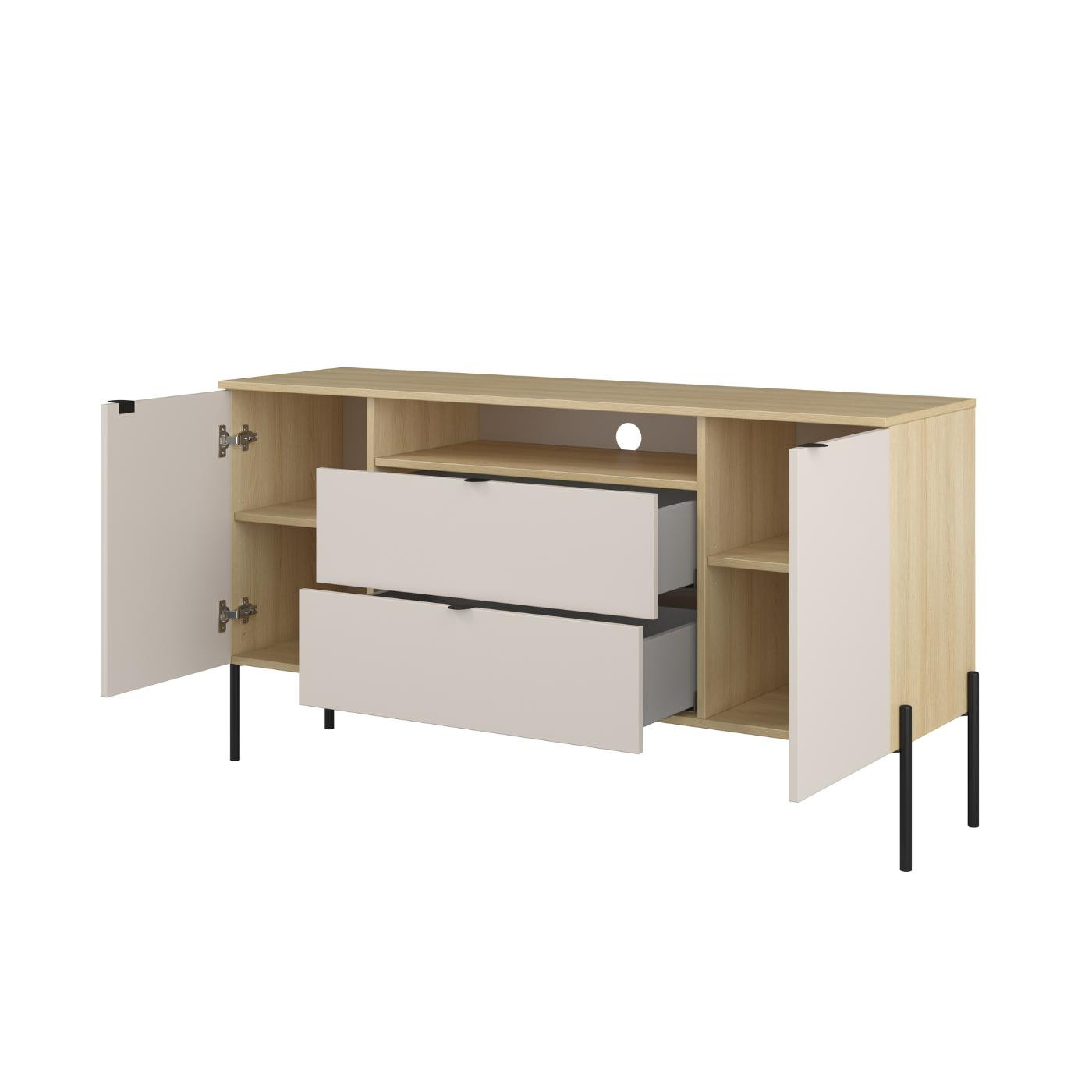 Комод на 2 двери и 2 ящика Helvetia ORE 24LKOG26 (дуб Линдберга/кашемир)