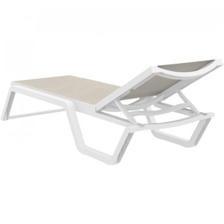 Шезлонг из полипропилена Siesta Rio (белый/бежевый)