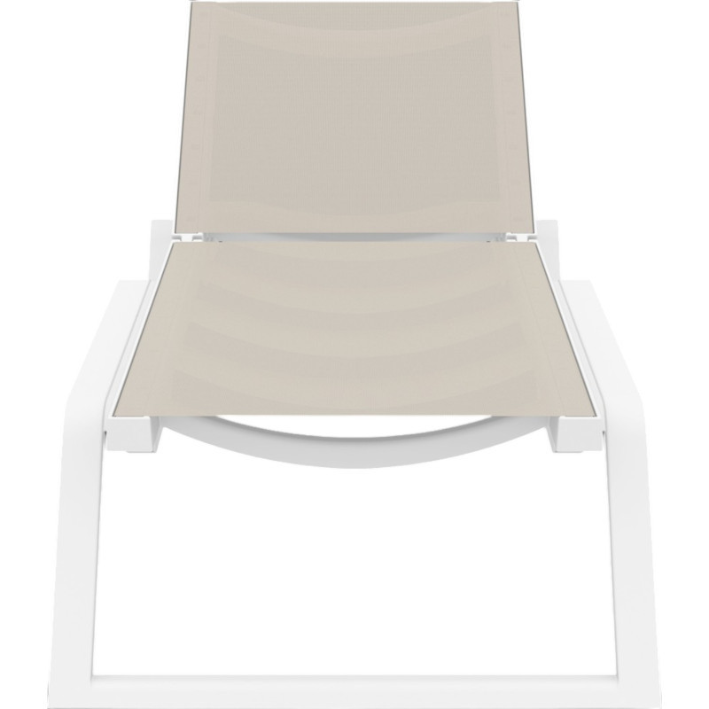 Шезлонг из полипропилена Siesta Rio (белый/бежевый)