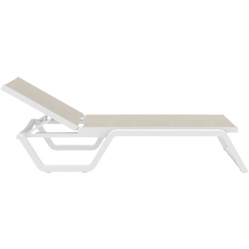 Шезлонг из полипропилена Siesta Rio (белый/бежевый)