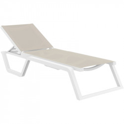 Шезлонг из полипропилена Siesta Rio (белый/бежевый)