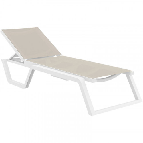 Шезлонг из полипропилена Siesta Rio (белый/бежевый)