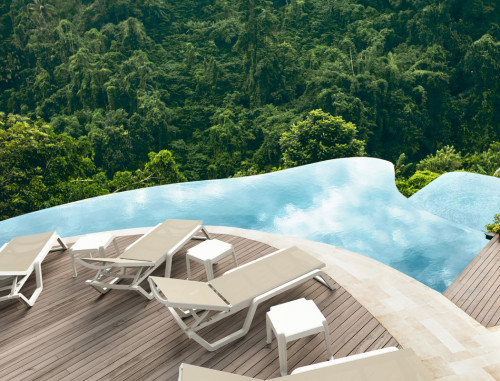 Шезлонг из полипропилена Siesta Rio (белый/бежевый)