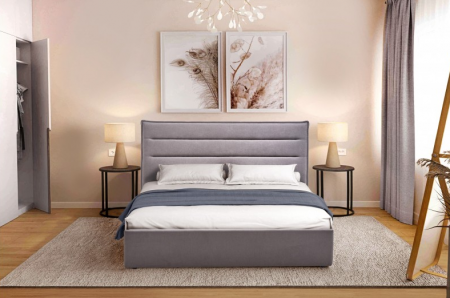 Кровать с подъемным механизмом BIO- Оливия (светло-серый) 