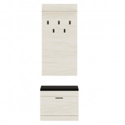 Прихожая с вешалкой и тумбой для обуви EVR- Соната-13 дуб крафт белый