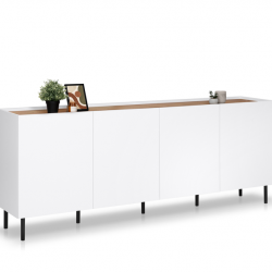 Комод MRK- Нео 4дв 2,0 м глянец дуб Ливорно/ суперМат белый 