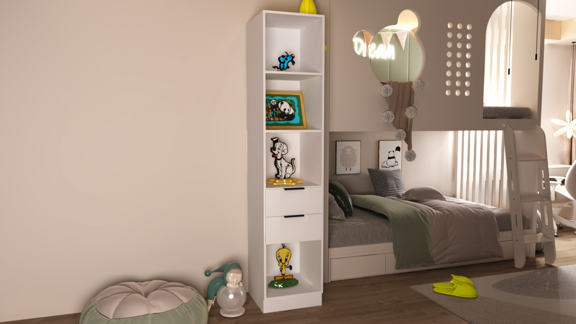 Шкаф-пенал открытый на 2 шухляды ViA- Сити С-2