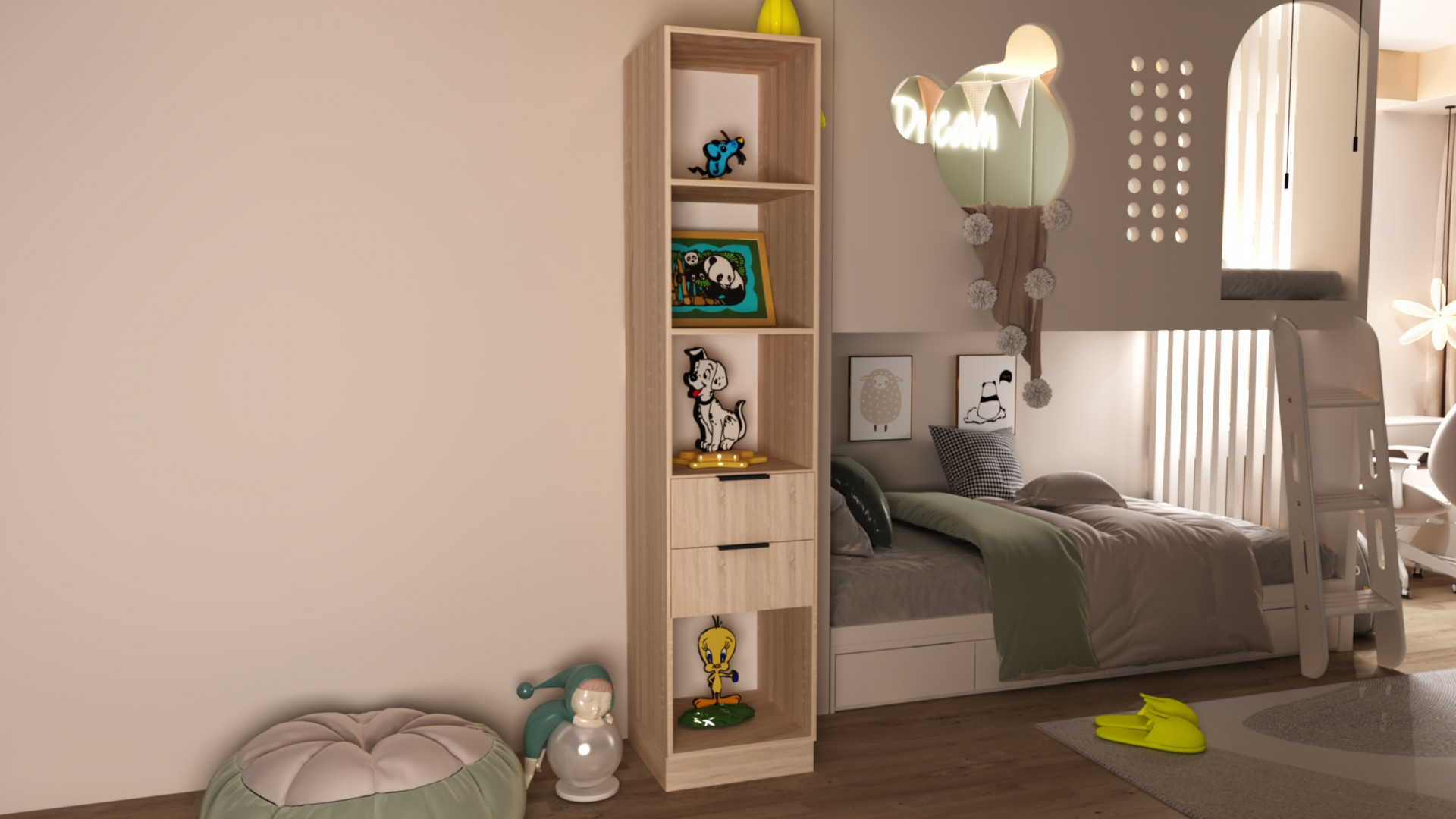 Шкаф-пенал открытый на 2 шухляды ViA- Сити С-2