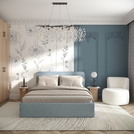 Двуспальная кровать с мягкой обивкой KOD- КР-160 Хюгге