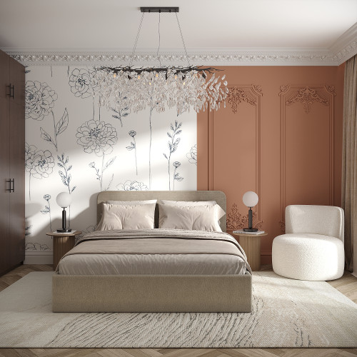 Двуспальная кровать с мягкой обивкой KOD- КР-160 Хюгге