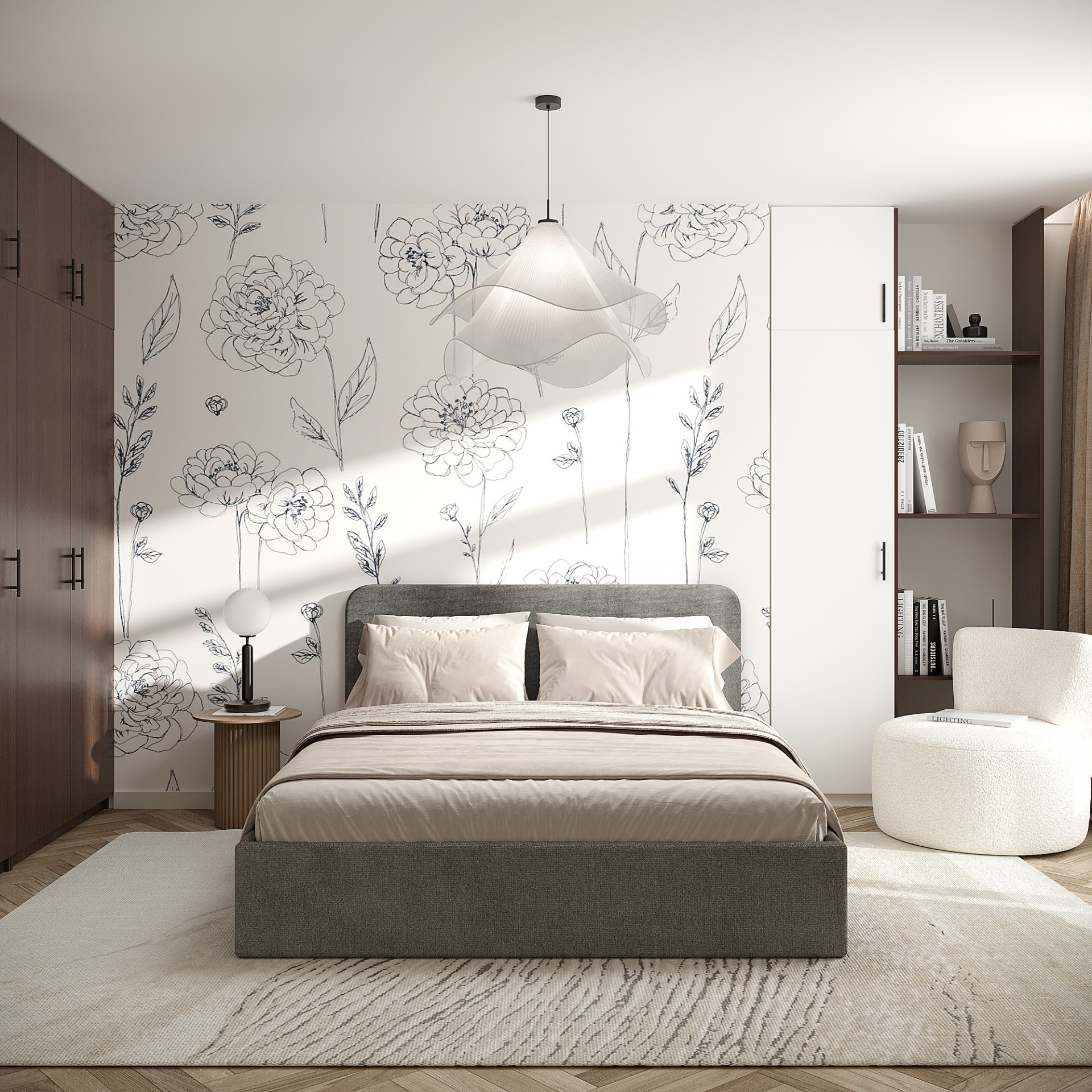 Двуспальная кровать с мягкой обивкой KOD- КР-160 Хюгге