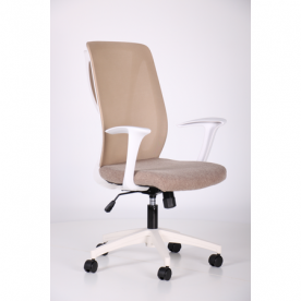 Кресло офисное AMF- Nickel White (сиденье Сидней-09/спинка Сетка SL-02 беж)